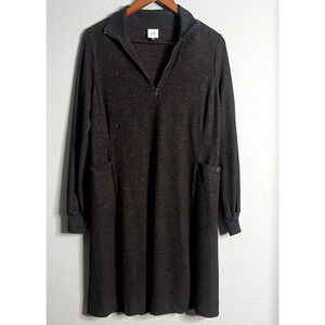Cabi Cuddle Dress Size Sm Black Burgundy Red Whimsigoth 1/4 Zip Style‎ #4215